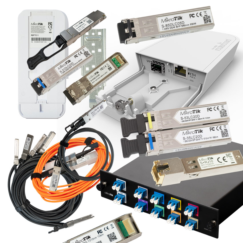 MikroTik Transceivers and DAC (Direct Attach Cables)